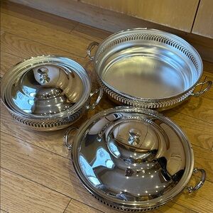 Elegant Silver Serving Dishes Set
